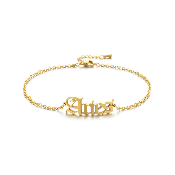 Simple Style Commute Constellation Stainless Steel Plating Gold Plated Bracelets