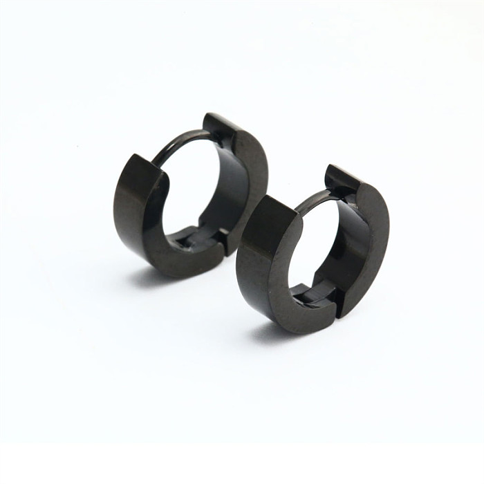 1 paire de boucles d'oreilles en acier inoxydable, Style Simple et décontracté, placage rond, Style classique