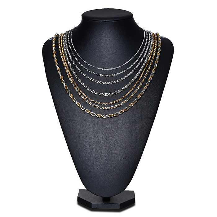 Simple Style Twist Stainless Steel Necklace Plating Stainless Steel  Necklaces