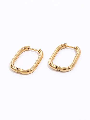 Fashion Simple Creative Ornament Electroplated 18K Gold Oval Stainless Steel  Earrings