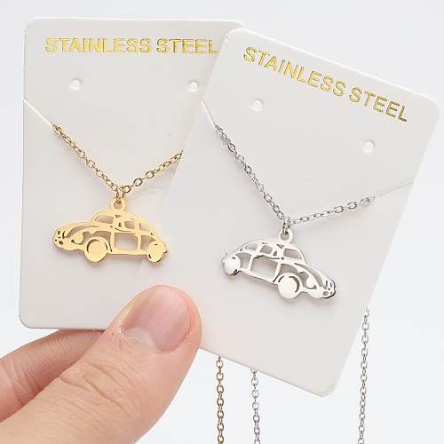 Casual Simple Style Car Stainless Steel Plating Hollow Out Pendant Necklace