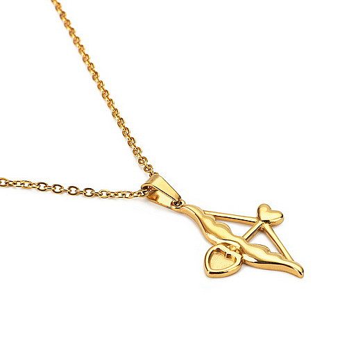 Creative Solid Color Stainless Steel Cupid's Arrow Necklace Wholesale jewelry