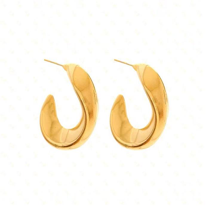 1 Pair Simple Style Solid Color Plating Stainless Steel  24K Gold Plated Ear Studs