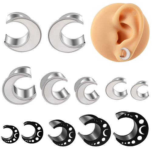 1 Piece Simple Style Classic Style Moon Plating Stainless Steel  Gold Plated Ear Studs