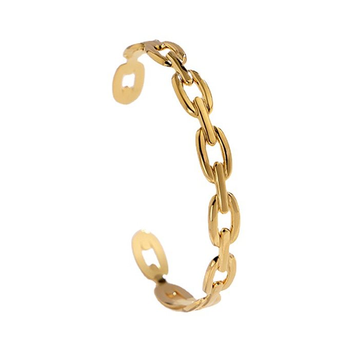 Bracelet chaîne en acier plaqué titane de couleur unie, 1 pièce