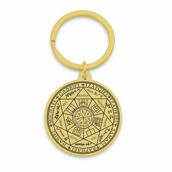 Collier avec pendentif en acier inoxydable, symbole Totem rétro, porte-clés