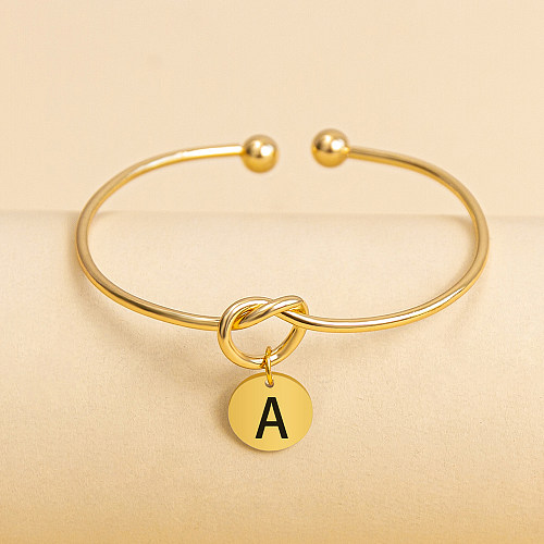 Bracelet ouvert avec nœud à 26 lettres