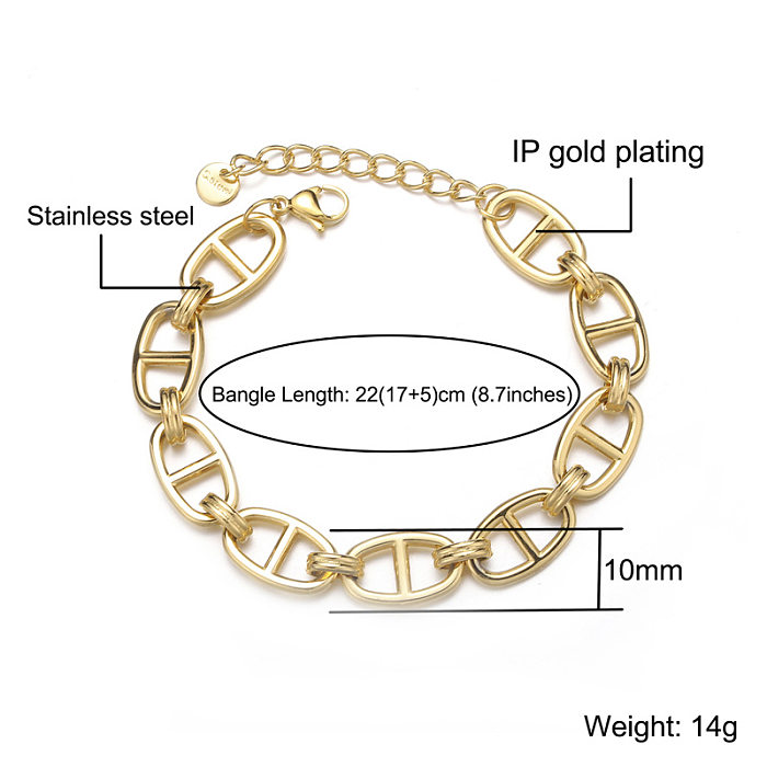 Simple Style Solid Color Stainless Steel Bracelets In Bulk