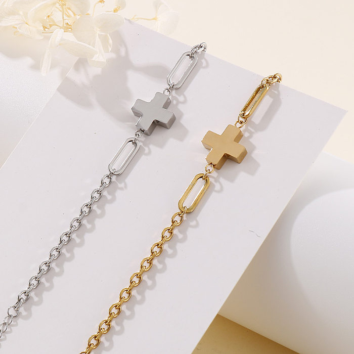 Fashion Stainless Steel Jewelry Retro Cross Bracelet Personalized Stitching Bracelet