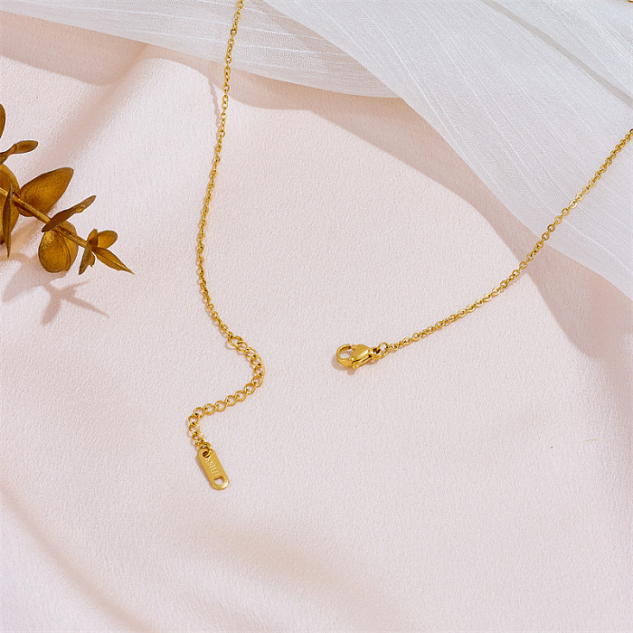 Collar chapado en oro de acero inoxidable con mariposa de estilo simple a granel