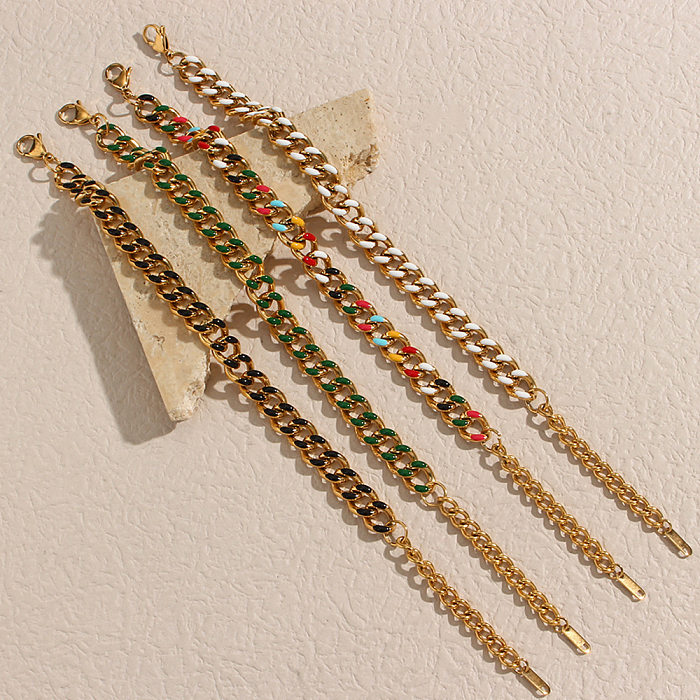 Bracelets en acier inoxydable géométriques exagérés Bracelets en acier inoxydable plaqués
