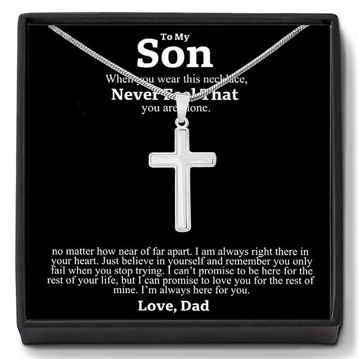 Casual Punk Simple Style Cross Stainless Steel Plating White Gold Plated Pendant Necklace