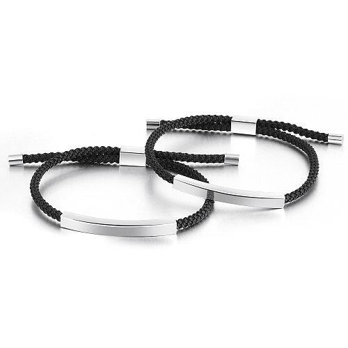 Bracelets en métal de vernis au four en acier titane géométrique de style simple et décontracté