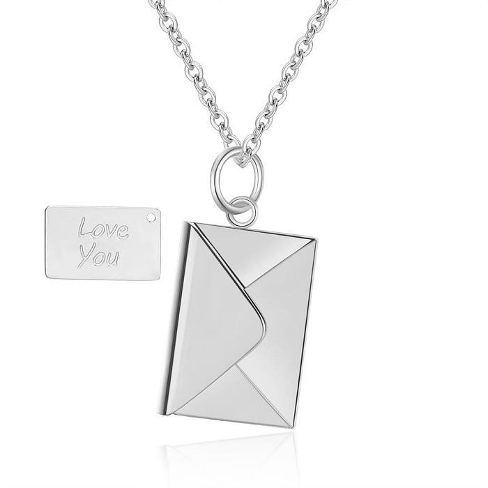 Simple Style Envelope Stainless Steel  Stainless Steel Plating Gold Plated Pendant Necklace