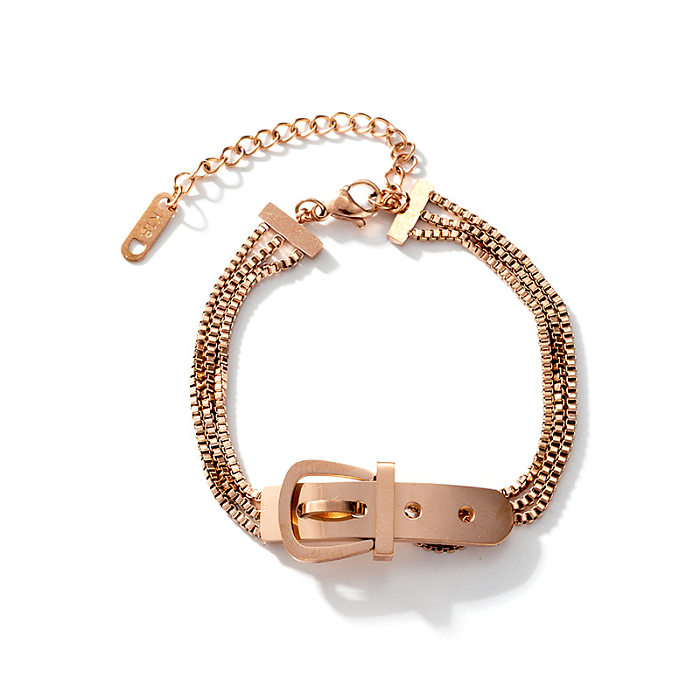 Bracelets de placage en acier titane avec boucle de ceinture de style simple