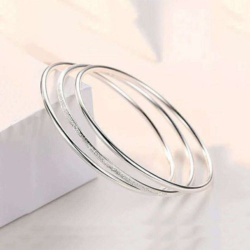 Wholesale Simple Style Solid Color Stainless Steel Bangle