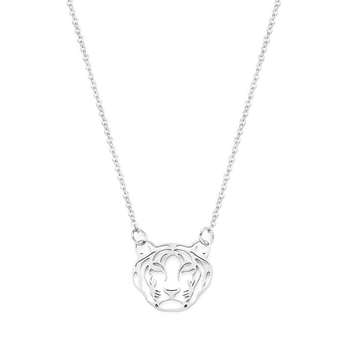 Fashion Hollow Tiger Necklace Stainless Steel Necklace Wholesale