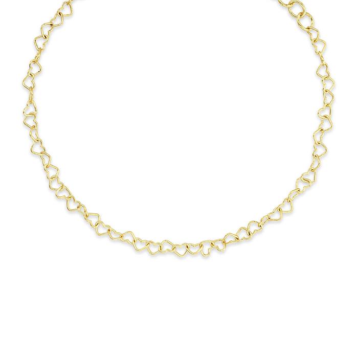 Moderner Stil, einfacher Stil, einfarbig, Edelstahl-Beschichtung, dreidimensionale 18-Karat-vergoldete Halskette