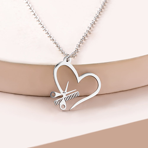 Love Scissors Comb Necklace