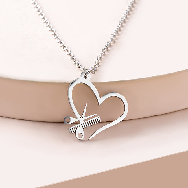 Love Scissors Comb Necklace