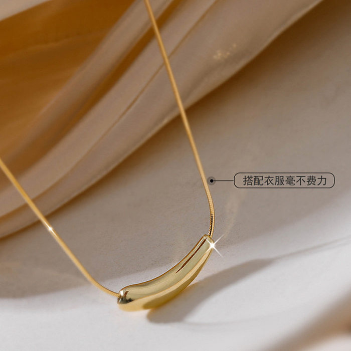 Einfache geometrische minimalistische Auberginen-Edelstahl-Halskette im Großhandel