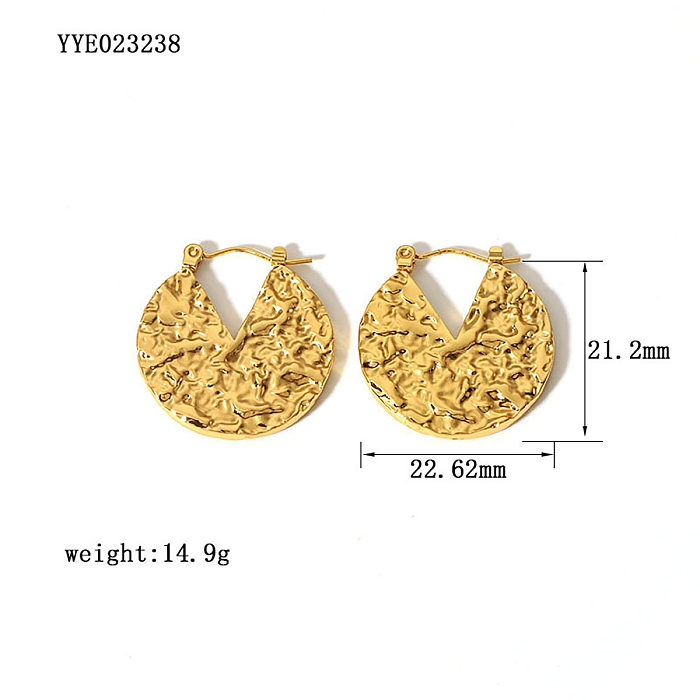 1 Pair Retro Modern Style Geometric Plating Stainless Steel  18K Gold Plated Earrings