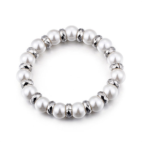 Bracelet de perles Turquoise blanc Simple, mode européenne et américaine, personnalité Hipster, chaîne élastique pour femmes, vente en gros