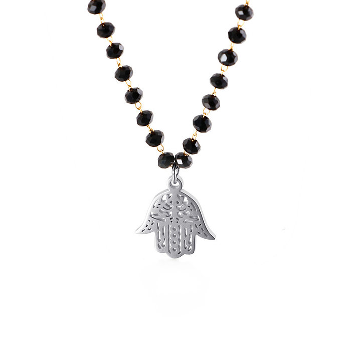 Retro Hand der Fatima Anhänger Halskette Edelstahl Schlüsselbein Halskette Großhandel