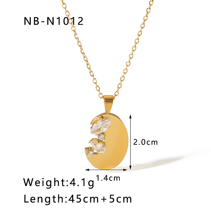 Collar pendiente del Zircon plateado oro irregular brillante del acero inoxidable 18K a granel