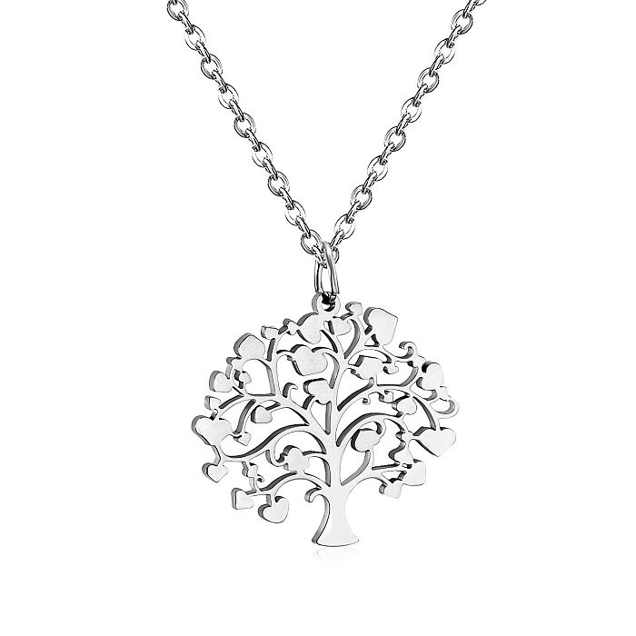 Fashion Tree Stainless Steel  Plating Pendant Necklace