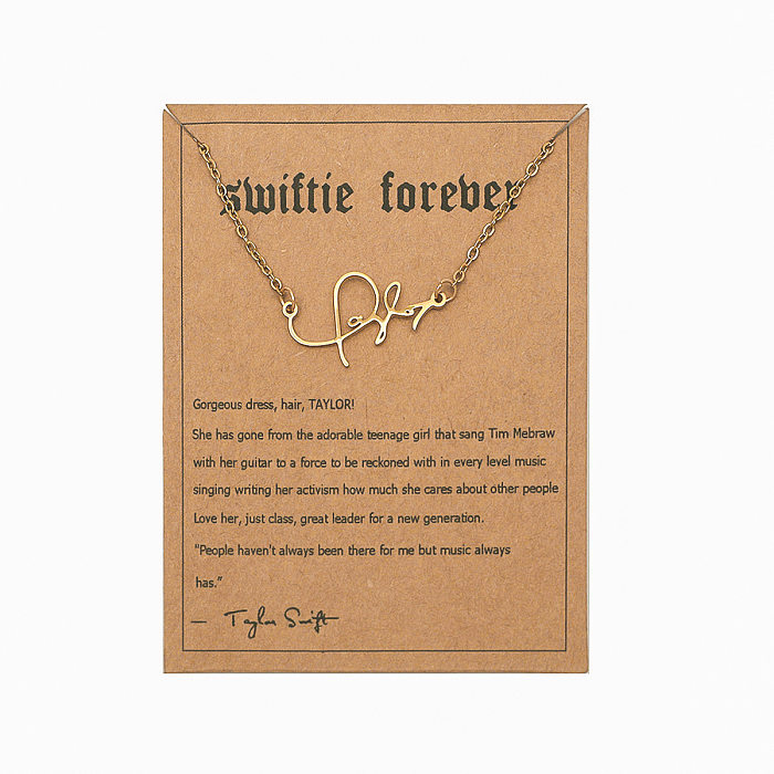 Basic Simple Style Letter Stainless Steel  Plating Pendant Necklace