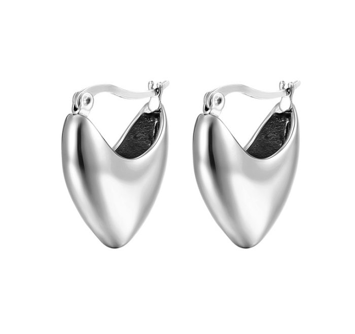 1 Paar einfache, klassische Ohrringe aus Edelstahl mit C-Form-Beschichtung