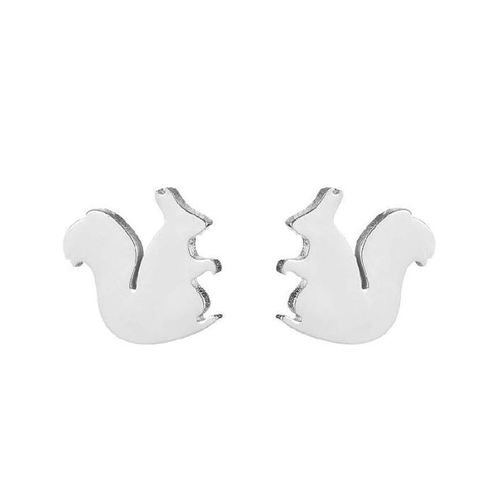 1 par de brincos de orelha revestidos de aço inoxidável com animais da moda