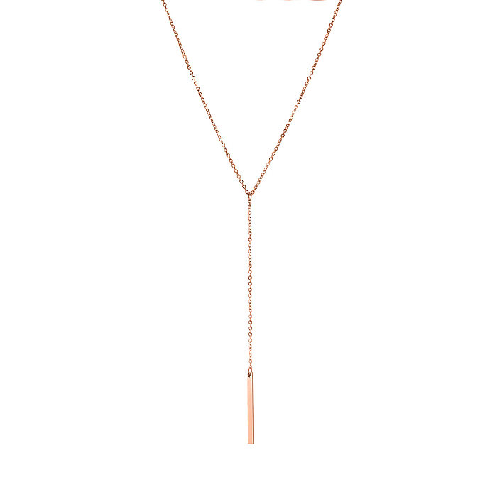 Collier Long géométrique en forme de Y pour femme, en acier inoxydable, chaîne de clavicule