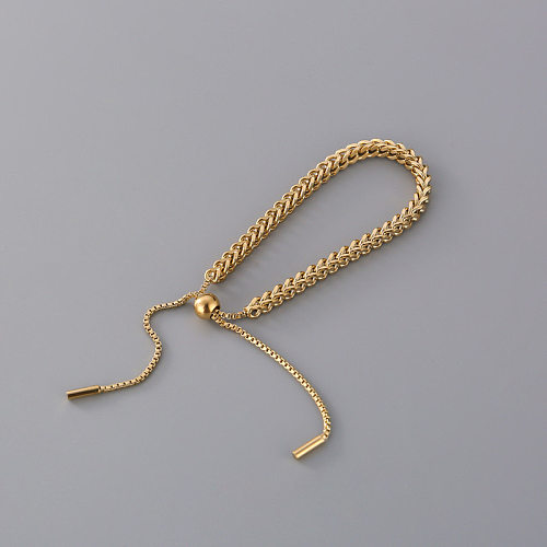 Bracelets plaqués or en acier titane géométrique de style vintage