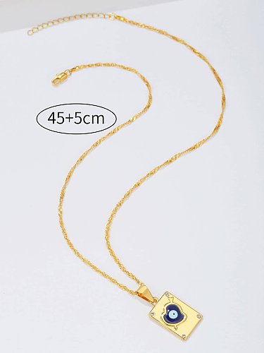 Classic Style Eye Stainless Steel  Plating Inlay Zircon 18K Gold Plated Pendant Necklace