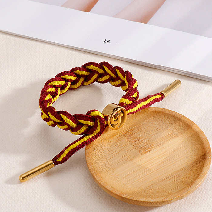 Bracelets de cordon de corde d'acier inoxydable de lettre de style classique de style simple