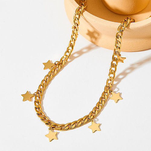 Simple Style Star Stainless Steel  Plating Necklace 1 Piece