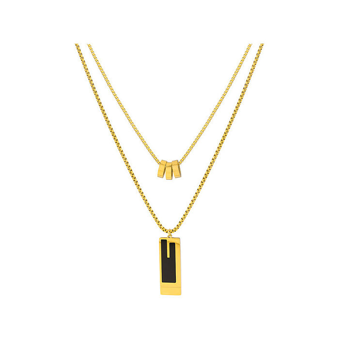 Fashion Round Square Stainless Steel Sweater Chain