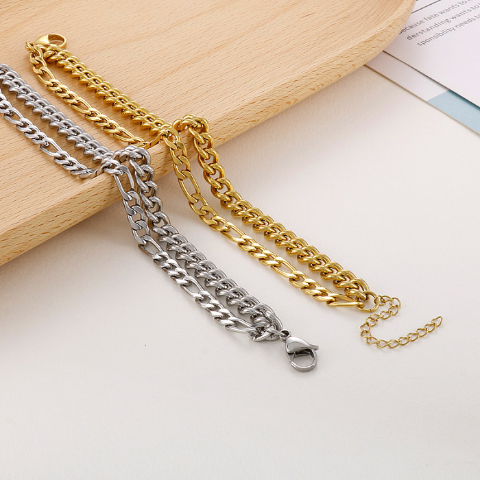 Hip-Hop Geometric Stainless Steel Plating Bracelets