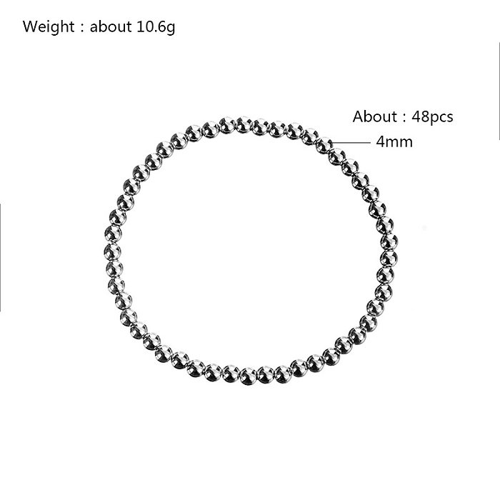 Simple Style Classic Style Round Stainless Steel Bracelets In Bulk
