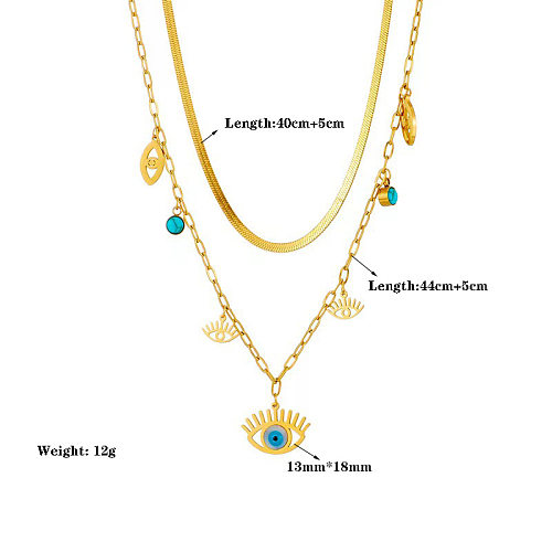 Commute Devil'S Eye Stainless Steel Plating Layered Necklaces