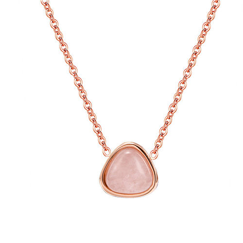 Elegant Streetwear Geometric Stainless Steel  Stainless Steel Inlay Natural Stone Pendant Necklace