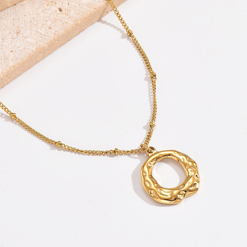 Simple Style Irregular Stainless Steel  Polishing Plating 14K Gold Plated Pendant Necklace