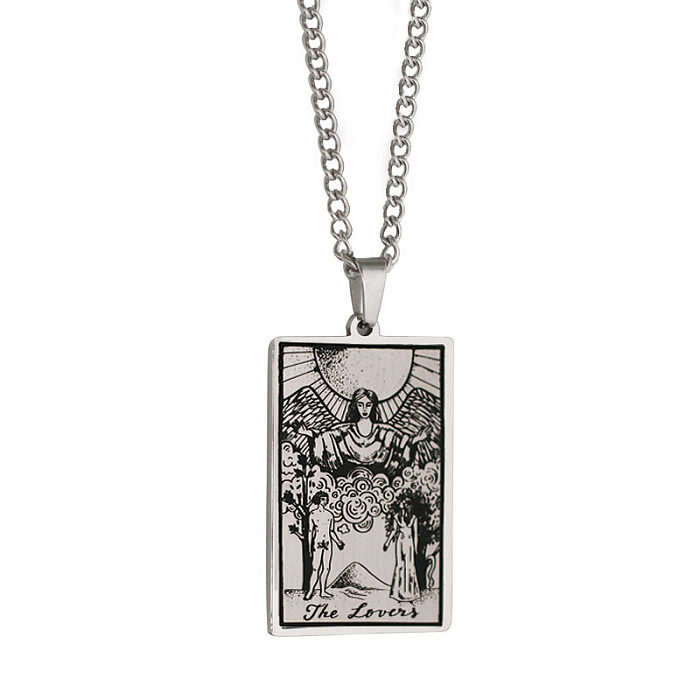 Retro Tarot Stainless Steel  Stainless Steel Plating Necklace