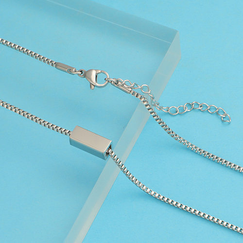 Simple Style Rectangle Stainless Steel  Stainless Steel Polishing Plating Necklace