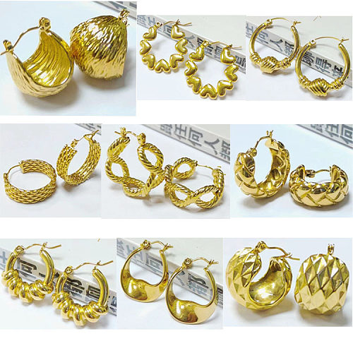 1 Pair Elegant Classic Style Infinity Heart Shape Rhombus Plating Stainless Steel  18K Gold Plated Earrings