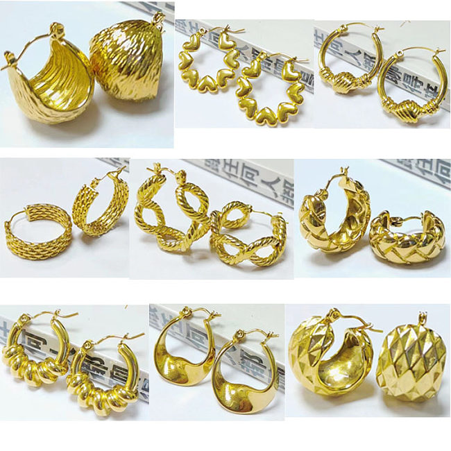 1 par elegante estilo clássico infinito coração formato losango chapeamento de aço inoxidável brincos banhados a ouro 18K