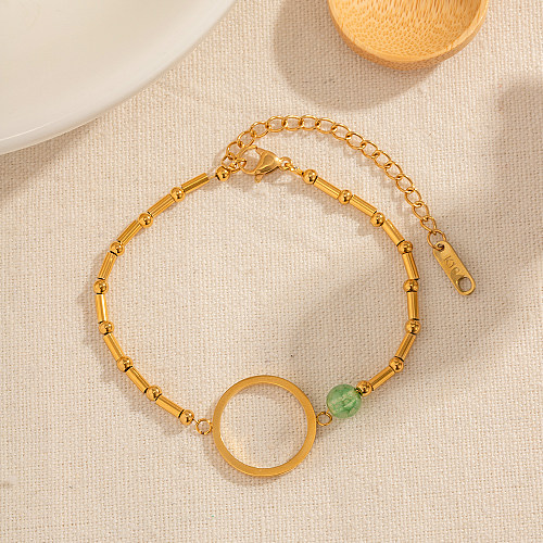 Simple Style Round Stainless Steel Plating 18K Gold Plated Bracelets