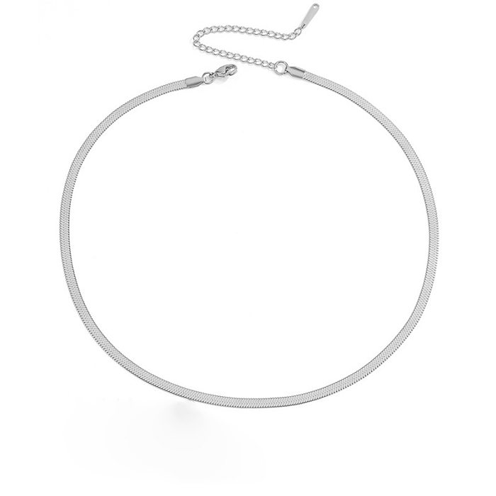 schmuck Schmuck Großhandel Neue Stil Einfache Edelstahl Flache Schlangenkette Halskette
